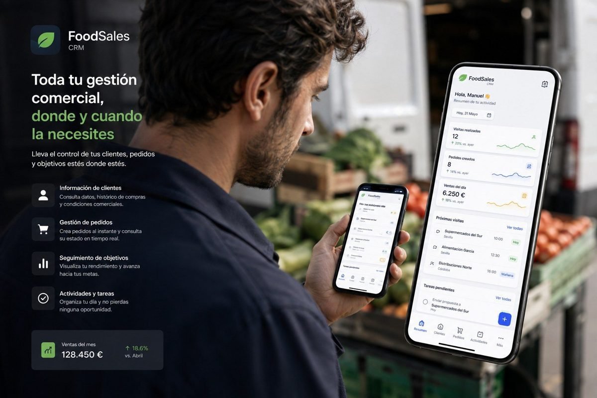 Gráffica Estudio en el móvil: gestión comercial de clientes, pedidos y objetivos